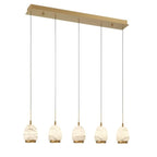 Alabaster Linear LED Chandelier - Antique Brass5 LightManorlights