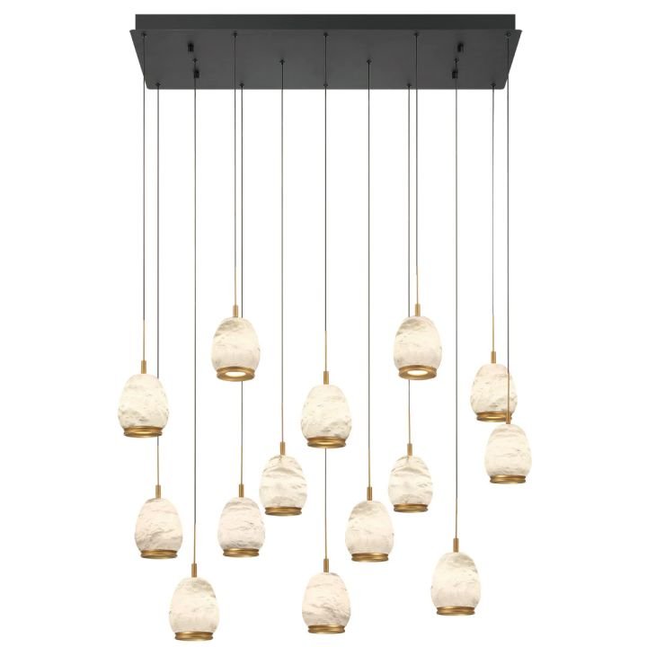 Alabaster Linear LED Chandelier - Matte Black14 LightManorlights