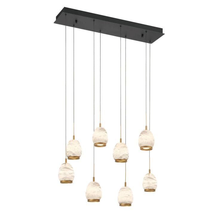 Alabaster Linear LED Chandelier - Matte Black8 LightManorlights