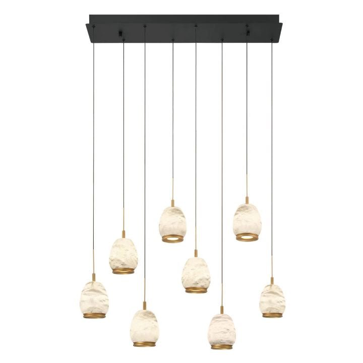 Alabaster Linear LED Chandelier - Matte Black8 LightManorlights