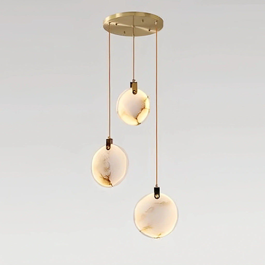 Alabaster Long Staircase Chandelier 5 styles - 3 LightsBlushlighting