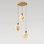 Alabaster Long Staircase Chandelier 5 styles - 3 LightsBlushlighting