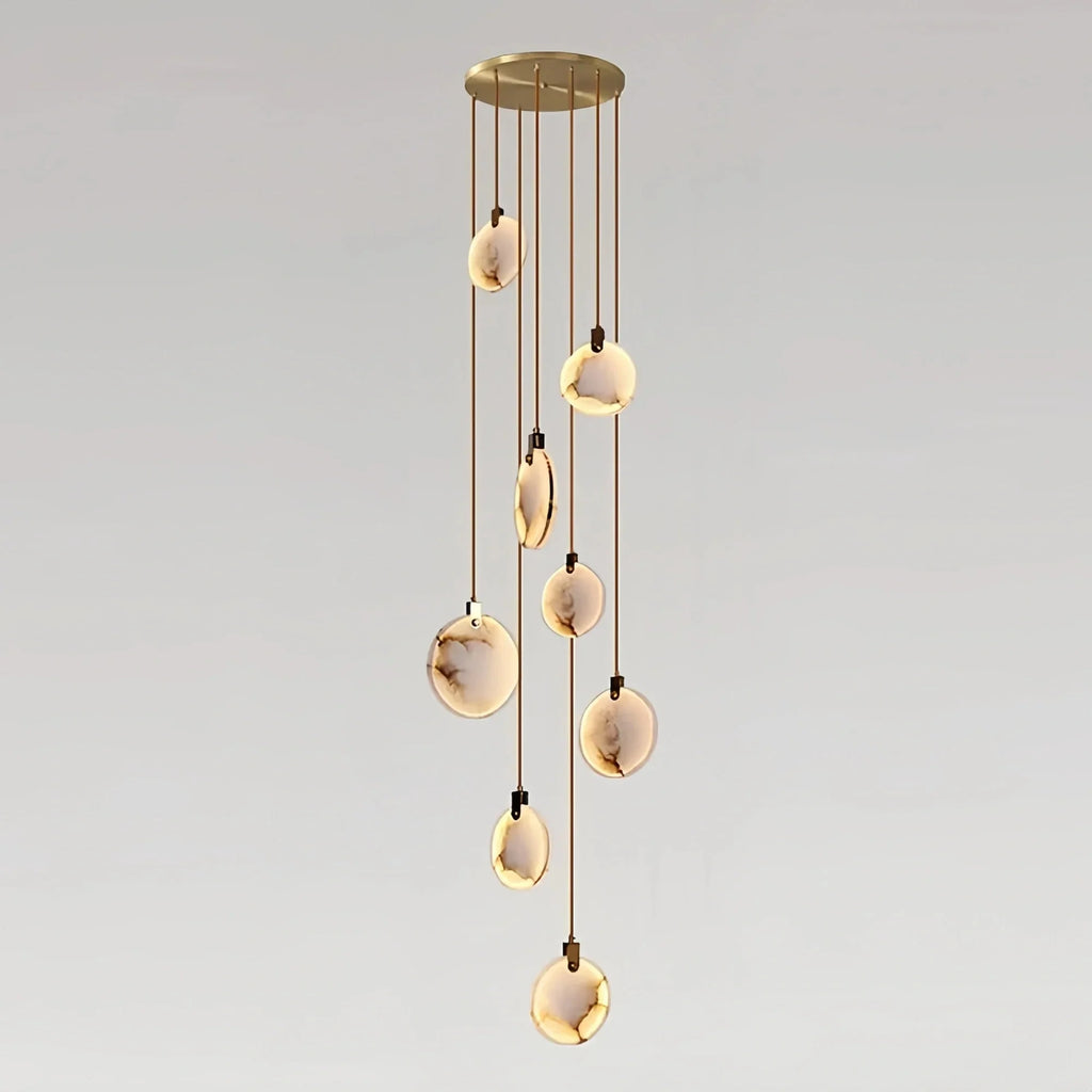 Alabaster Long Staircase Chandelier 5 styles - 5 LightsBlushlighting