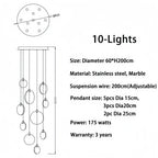 Alabaster Long Staircase Chandelier 5 styles - 15 LightsBlushlighting