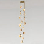 Alabaster Long Staircase Chandelier 5 styles - 15 LightsBlushlighting