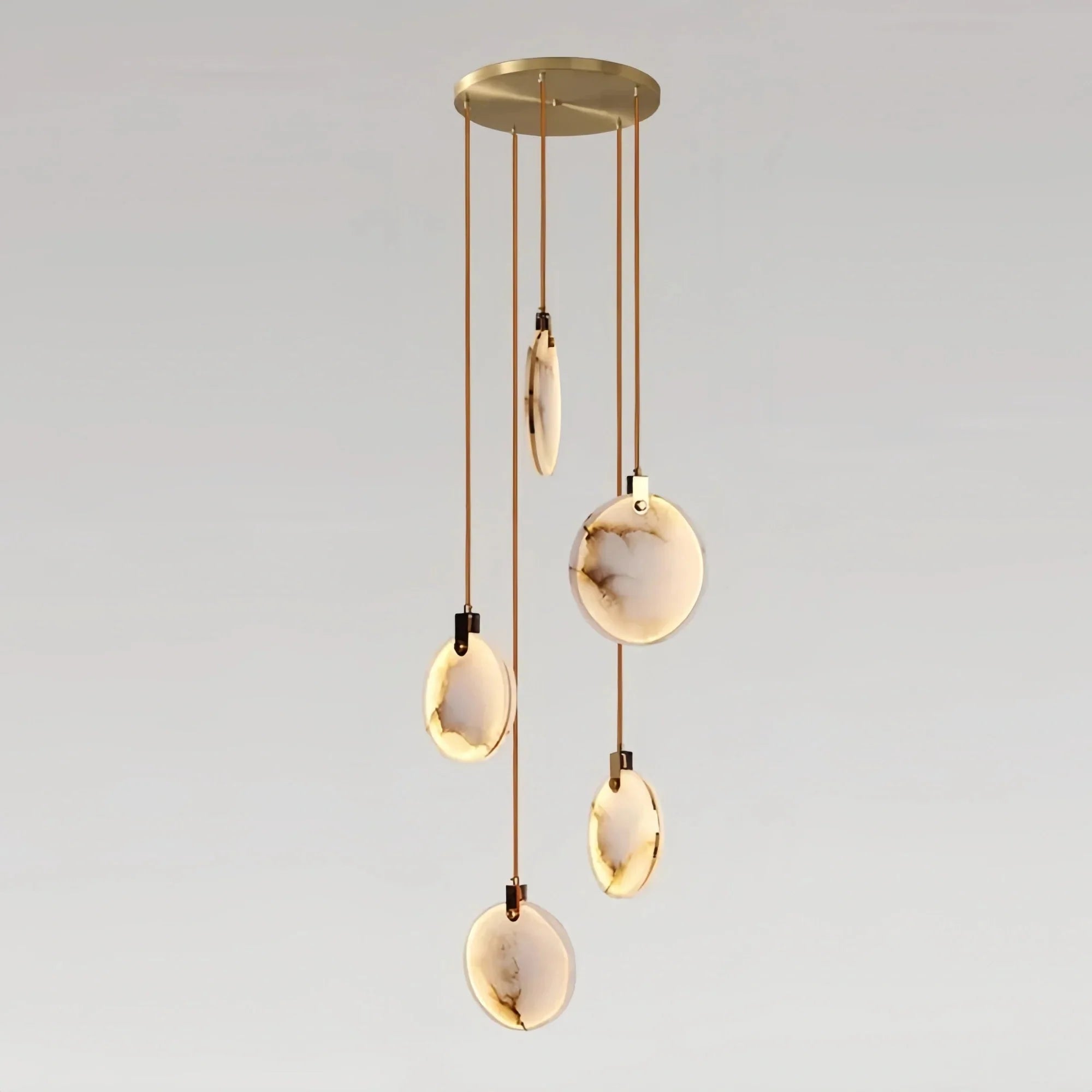 Alabaster Long Staircase Chandelier 5 styles - 5 LightsBlushlighting