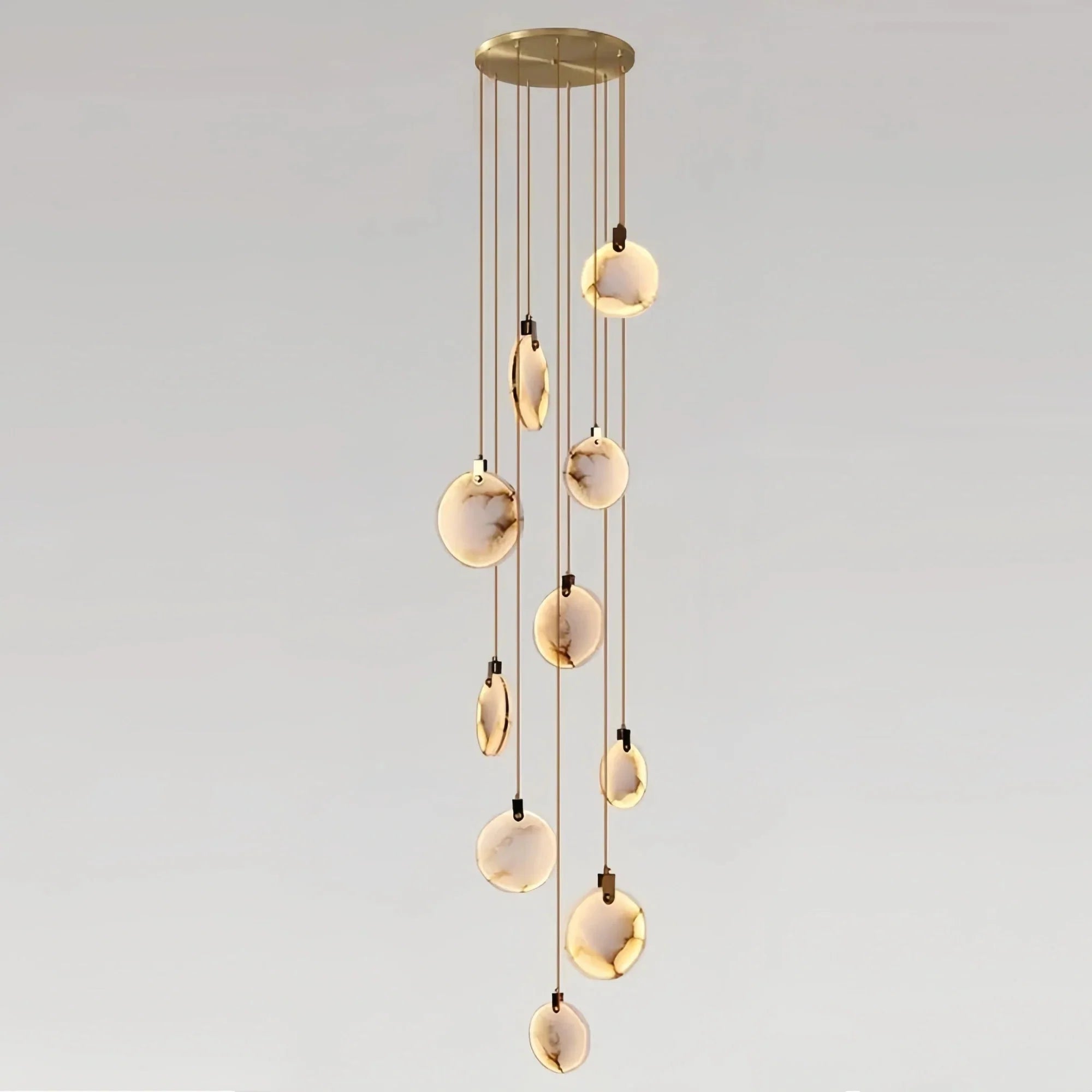 Alabaster Long Staircase Chandelier 5 styles - 5 LightsBlushlighting