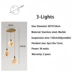 Alabaster Long Staircase Chandelier 5 styles - 15 LightsBlushlighting