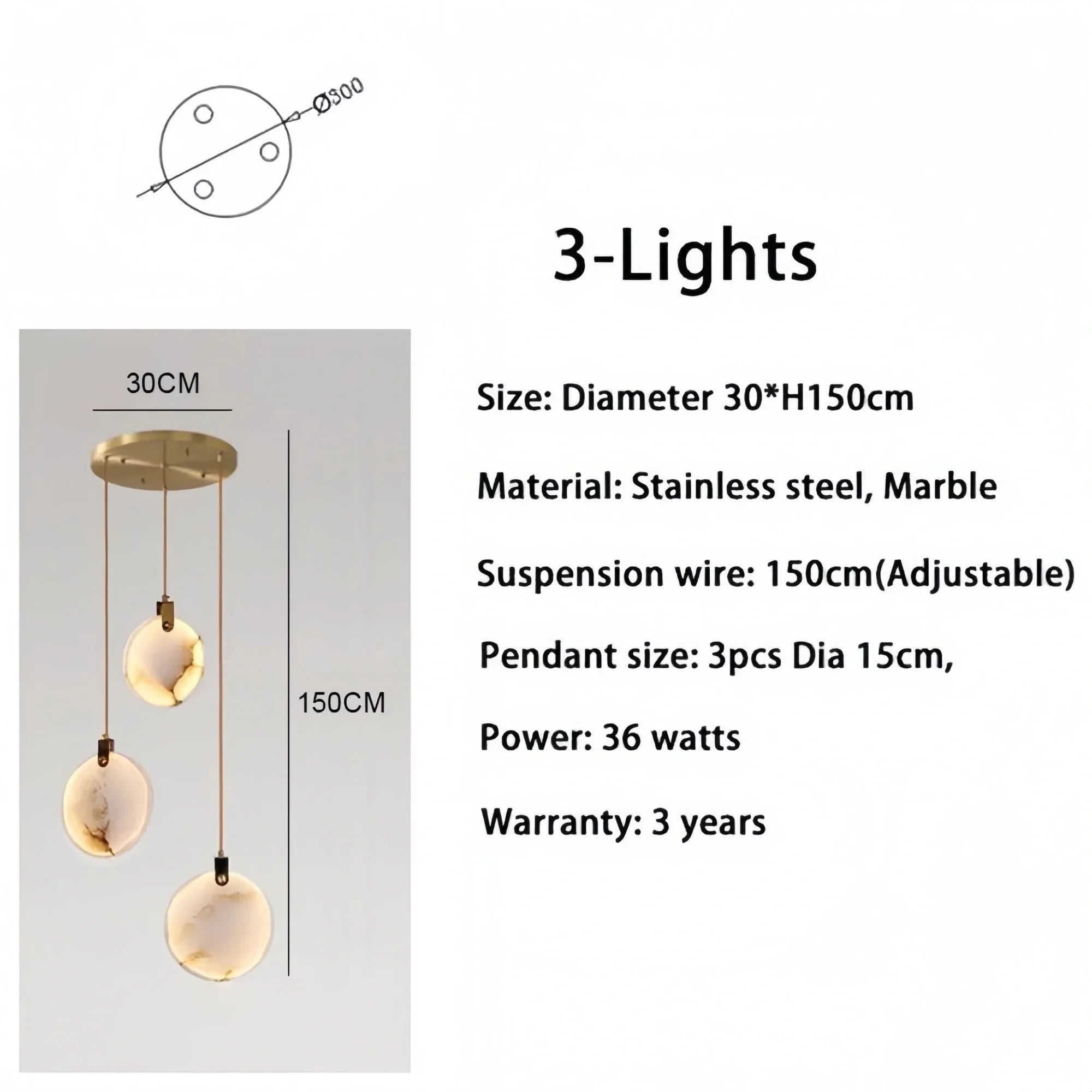 Alabaster Long Staircase Chandelier 5 styles - 15 LightsBlushlighting