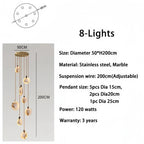 Alabaster Long Staircase Chandelier 5 styles - 15 LightsBlushlighting