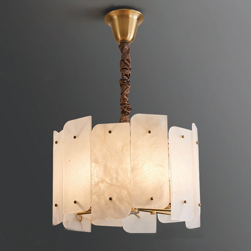 Alabaster Lorry Round Chandelier 20" 31" - D20"Manorlights