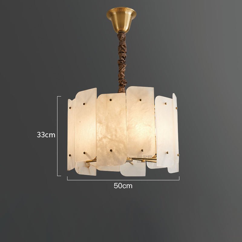Alabaster Lorry Round Chandelier 20" 31" - D20"Manorlights