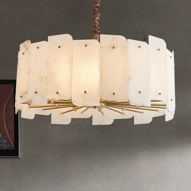 Alabaster Lorry Round Chandelier 20" 31" - D20"Manorlights