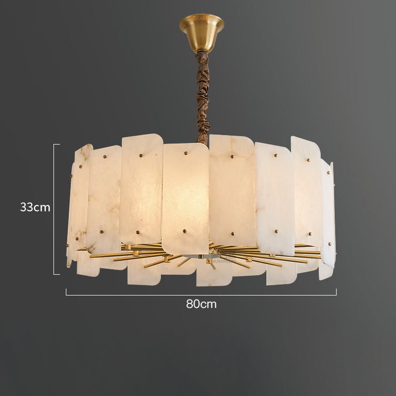 Alabaster Lorry Round Chandelier 20" 31" - D31"Manorlights