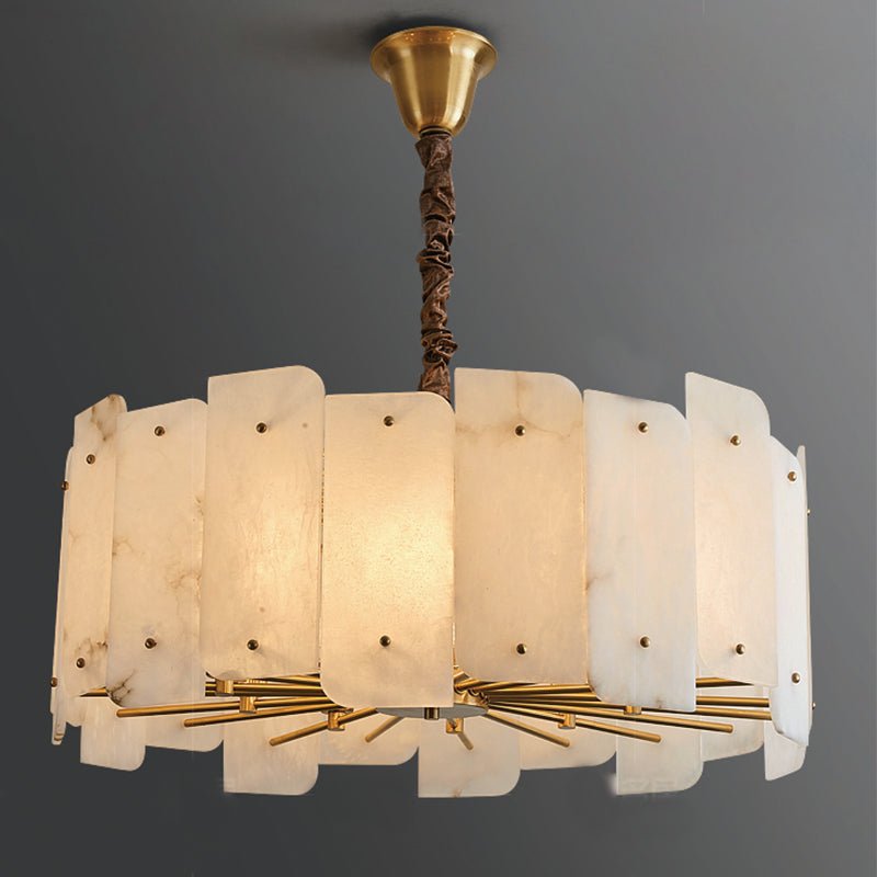 Alabaster Lorry Round Chandelier 20" 31" - D20"Manorlights