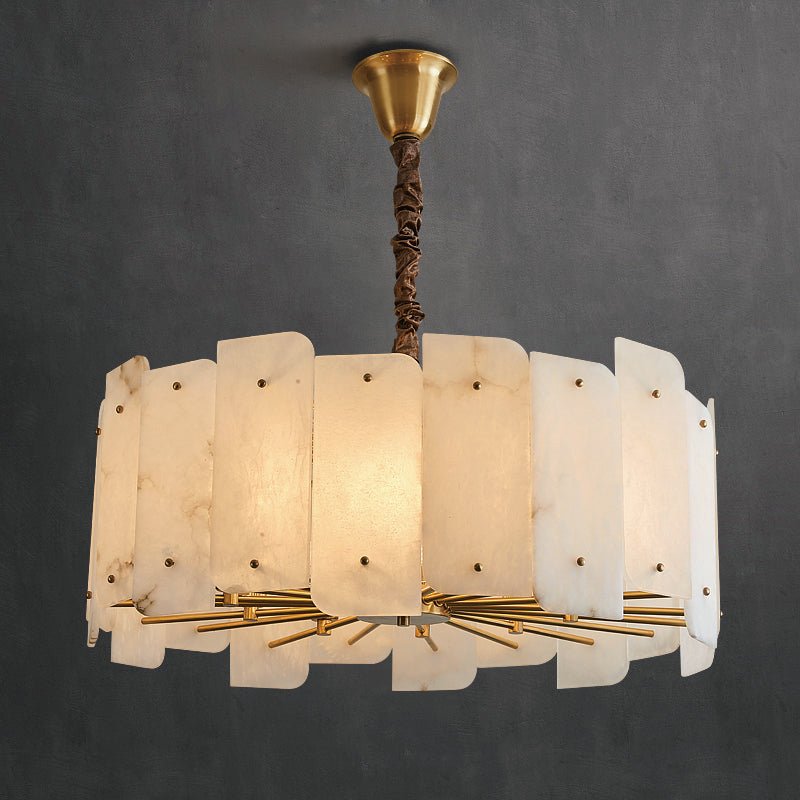 Alabaster Lorry Round Chandelier 20" 31" - D20"Manorlights