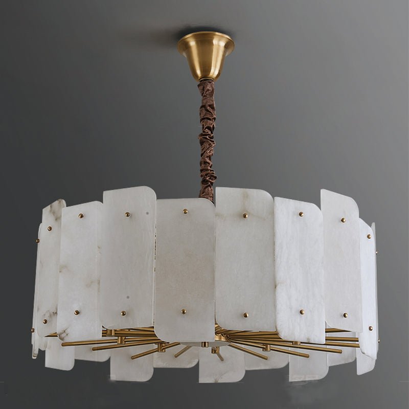 Alabaster Lorry Round Chandelier 20" 31" - D20"Manorlights