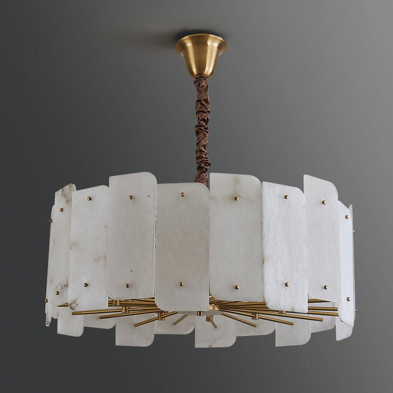 Alabaster Lorry Round Chandelier 20" 31" - D20"Manorlights