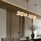 Alabaster Pebble Linear Chandelier - 60'' CustomizedGold & WhiteWarm LightManorlights