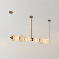 Alabaster Pebble Linear Chandelier - L 53.1″ x W 5.5″ x H 59.1″Gold & WhiteWarm LightManorlights