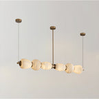 Alabaster Pebble Linear Chandelier - L 53.1″ x W 5.5″ x H 59.1″Gold & WhiteWarm LightManorlights