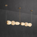Alabaster Pebble Linear Chandelier - L 53.1″ x W 5.5″ x H 59.1″Gold & WhiteWarm LightManorlights