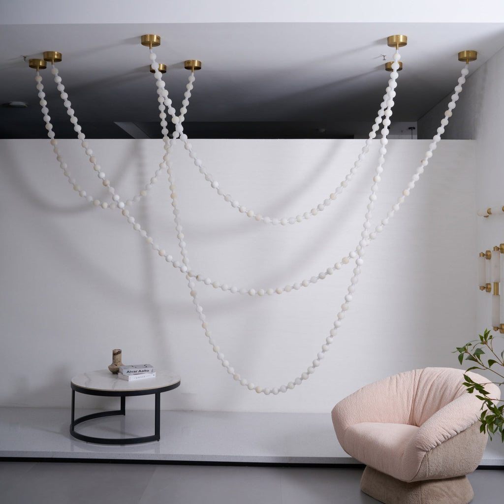 Alabaster Pearl Necklace Chandelier by Manor Lights