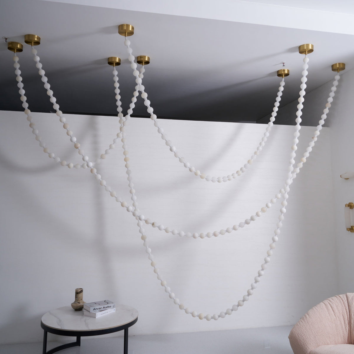 Alabaster Pearl Necklace Chandelier by Manor Lights