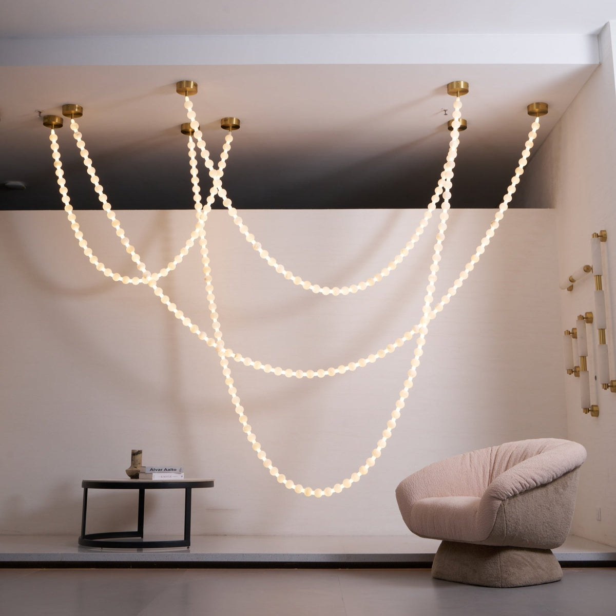 Alabaster Pearl Necklace Chandelier by Manor Lights