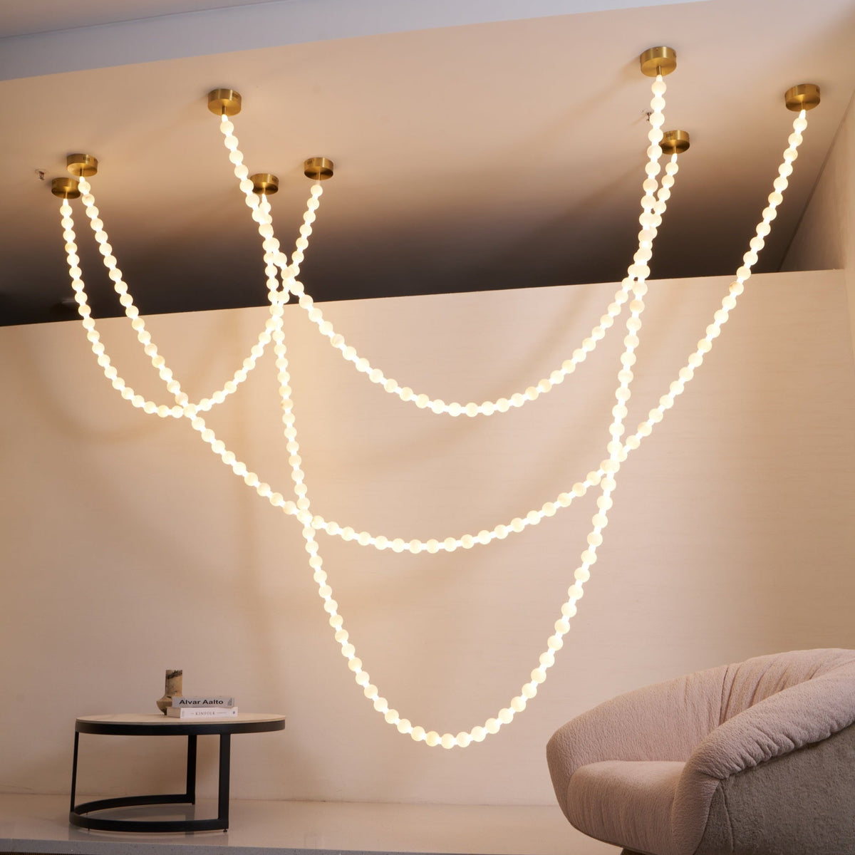 Alabaster Pearl Necklace Chandelier by Manor Lights