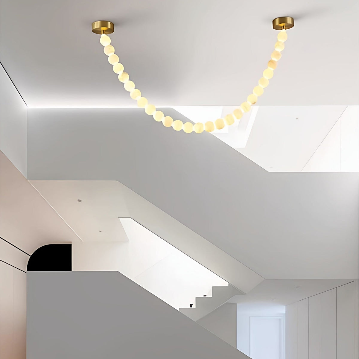 Alabaster Pearl Necklace Chandelier by Manor Lights
