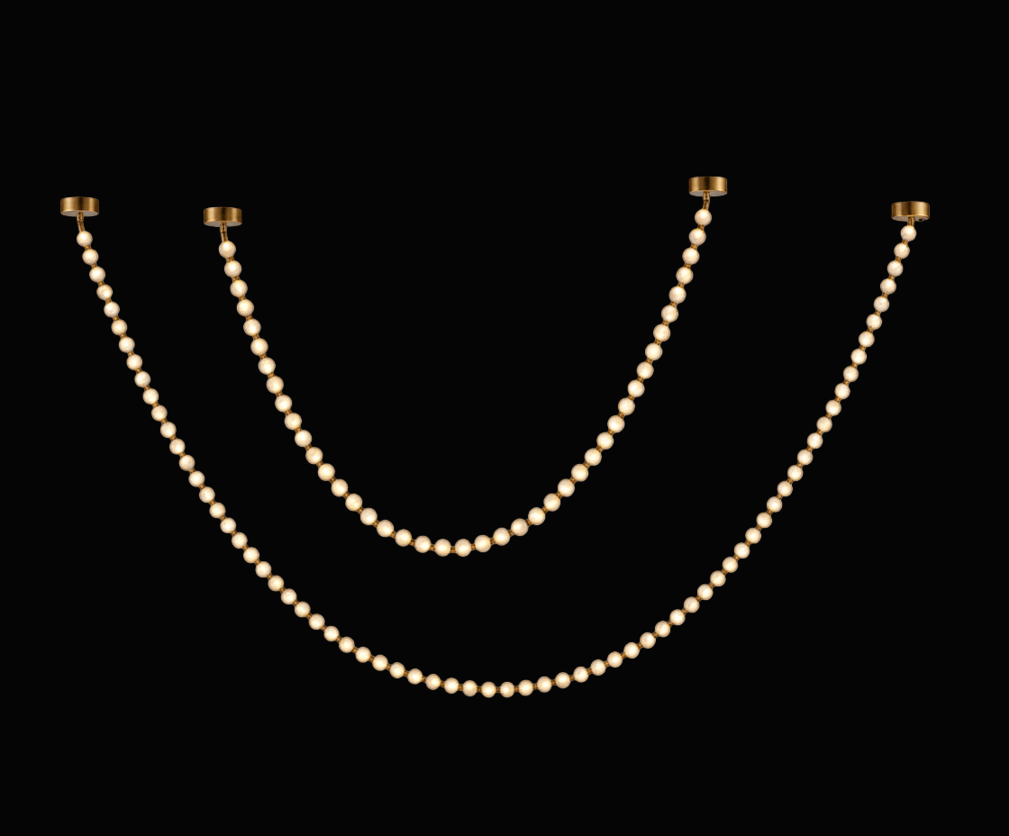 Alabaster Pearl Necklace Chandelier by Manor Lights