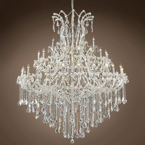 48 Lights Big Maria Theresa Chandelier 59X71 Inch Chrome Crystal Chandelier for Living Room-大吊灯-Manorlights