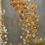 Amber Art Glass Spiral Chandelier for Staircase & High Ceiling Foyer - D39.4"*H118.5"(D100cm*H301cm)Warm LightManorlights