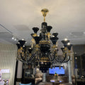 American Traditional Branch Crystal Chandelier with Candle Design in Black and Gold - 8 Lights:D29.5"*H21.7"Warm LightManorlights