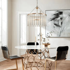 Andalucian Round Chandelier 24"35" in clear - dining room lighting