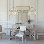 Andalucian Round Chandelier 24"35" in clear - dining room lighting
