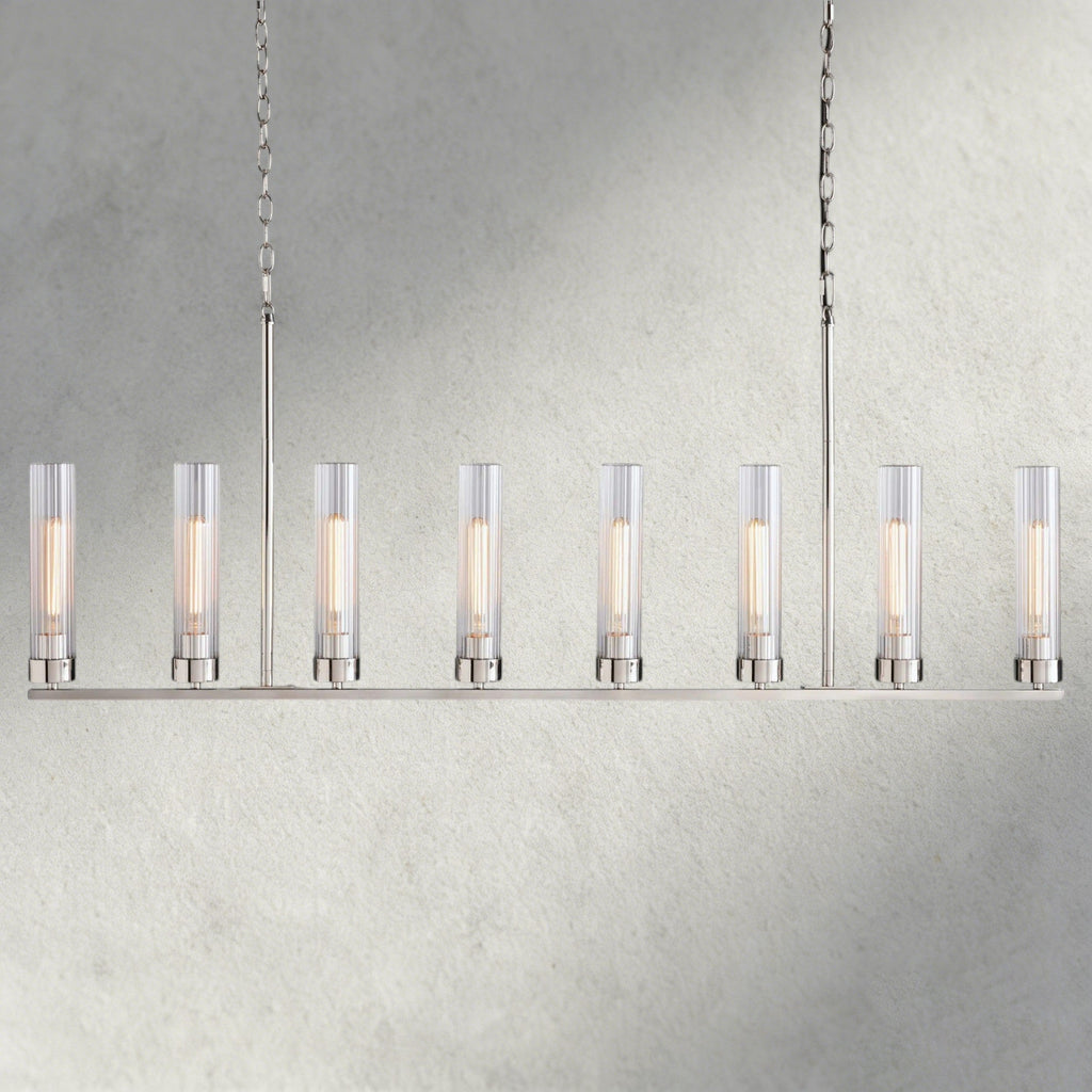 8 Light / Nickle Andreas Linear Chandelier