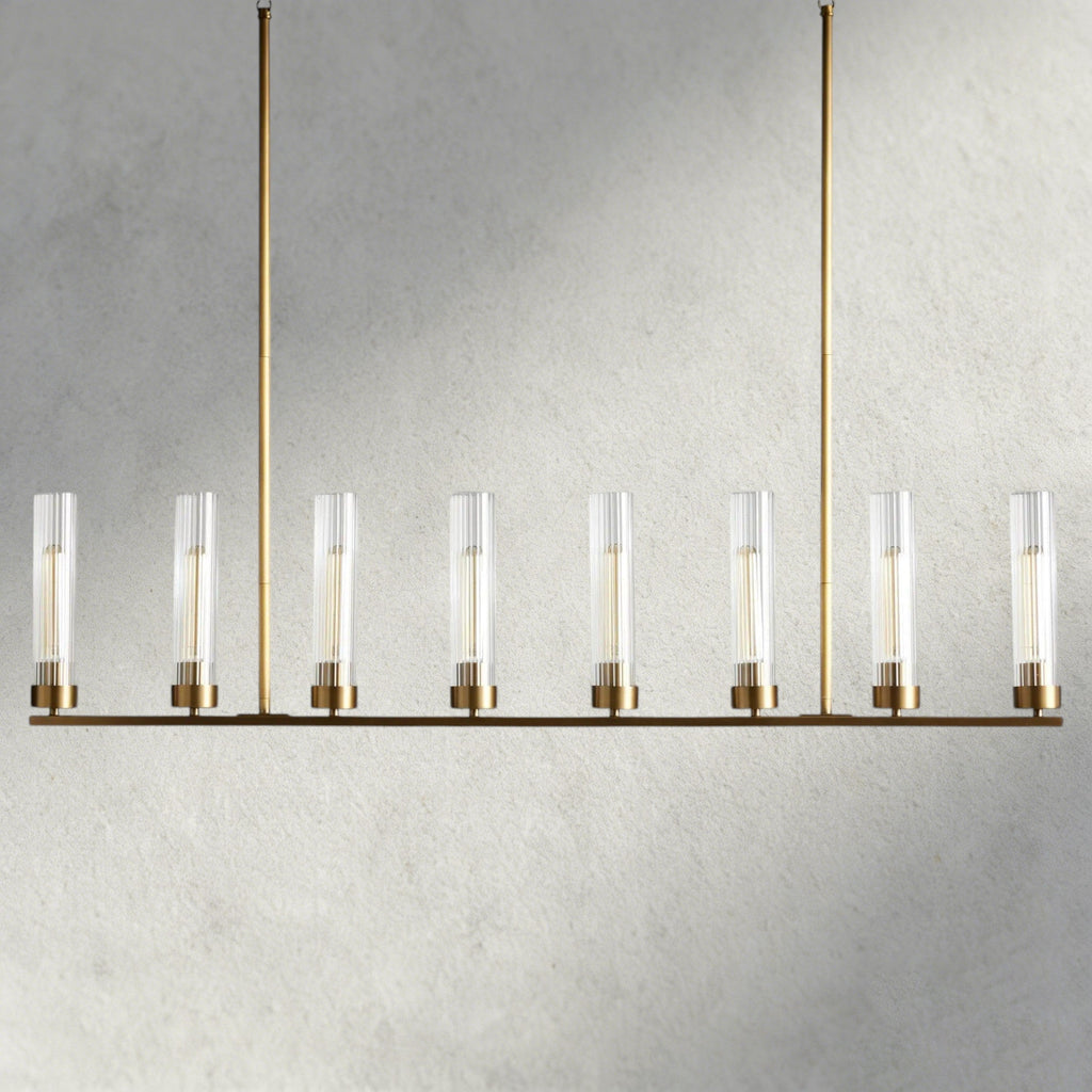 8 Light / Brass Andreas Linear Chandelier