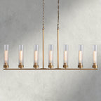7 Light / Brass Andreas Linear Chandelier