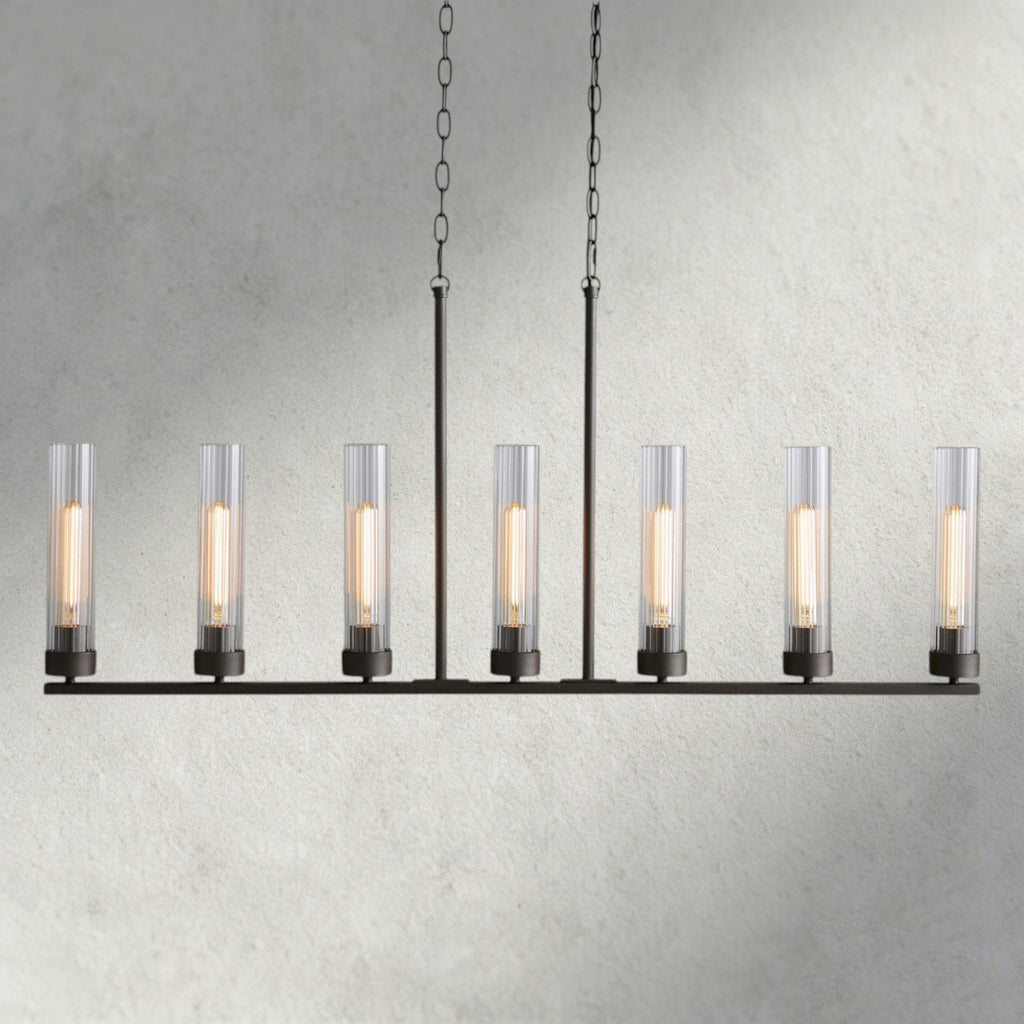 7 Light / Bronze Andreas Linear Chandelier