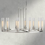 12 Light / Nickle Andreas Round Chandelier 10/ 12 Light
