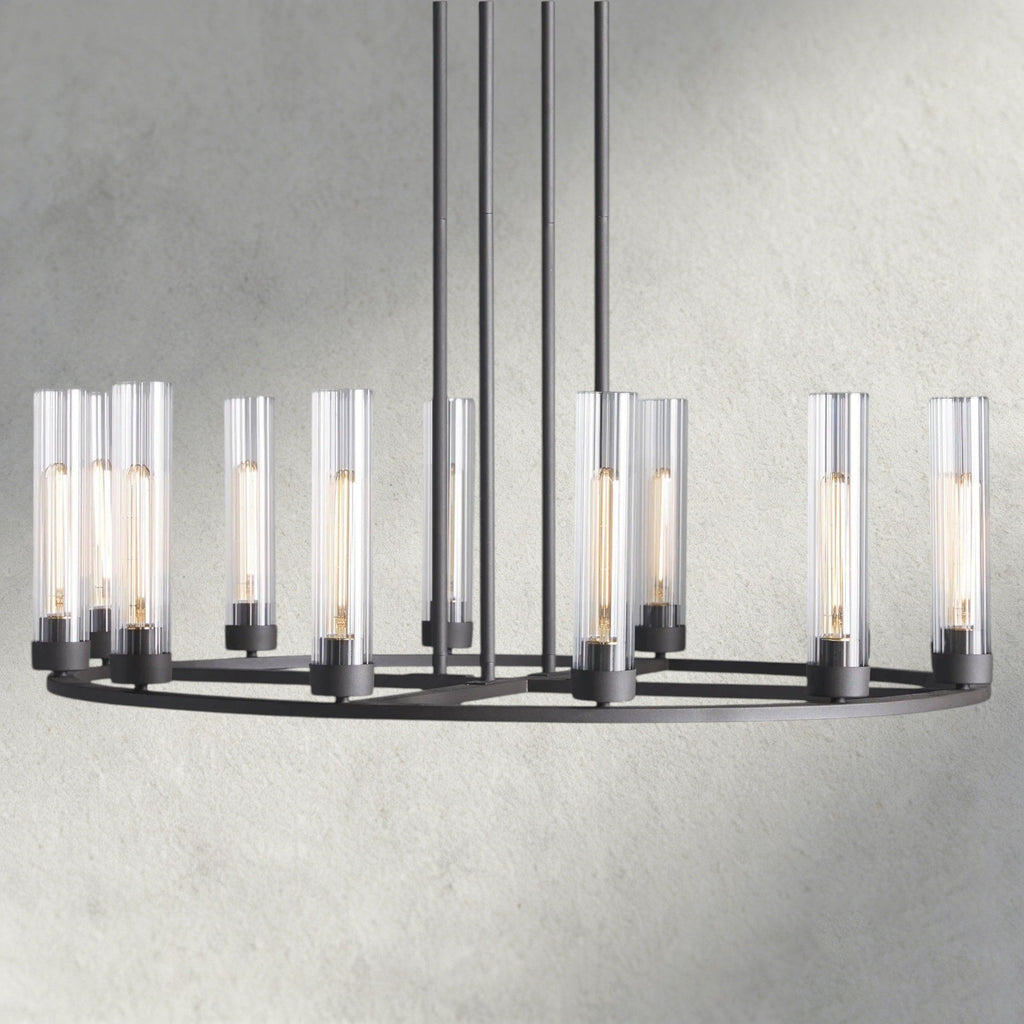 12 Light / Bronze Andreas Round Chandelier 10/ 12 Light