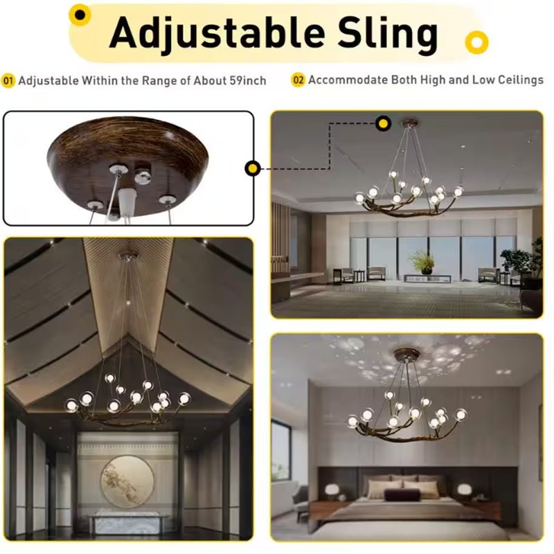 Appa Rustic Tree Branch Chandelier -  - Manorlights