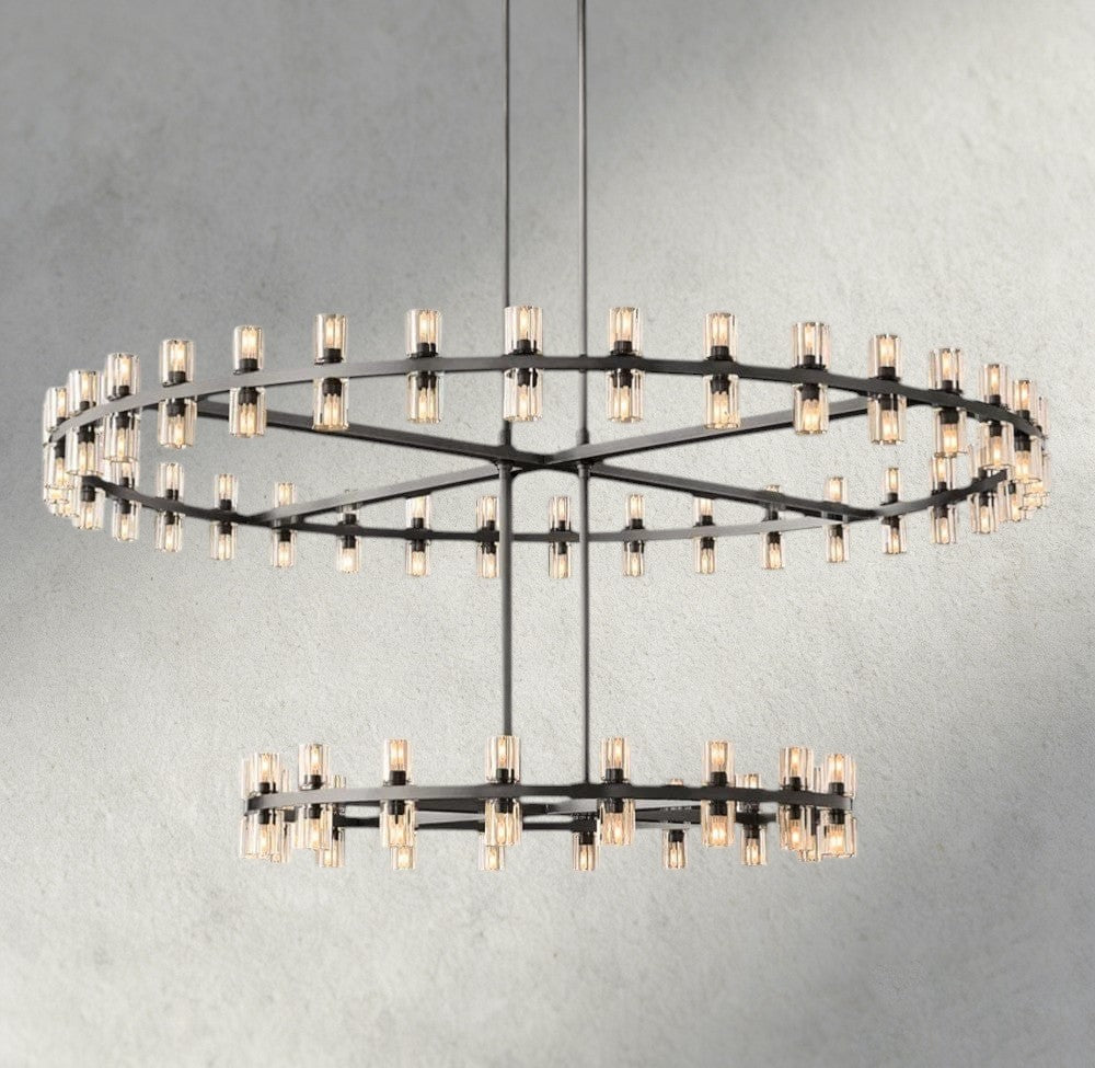 Arcachon LED Round Two-Tier Chandelier 60"-chandelier-Manorlights