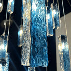 Art Design Colorful Rectangle Cluster Glass Tile Pendant Chandelier - 60 Lights / Round Base / W36"*H180"AmberWarm Light -  Manorlights