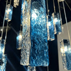 Art Design Colorful Rectangle Cluster Glass Tile Pendant Chandelier - 60 Lights / Round Base / W36"*H180"AmberWarm Light -  Manorlights