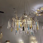 Artistic Branch Chandelier with Blue Glaze Drops for Dining Room - D23.6"*H19.7"/31.6kgColorfulWarm LightManorlights