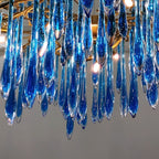 Artistic Branch Chandelier with Blue Glaze Drops for Dining Room - D23.6"*H19.7"/31.6kgColorfulWarm LightManorlights
