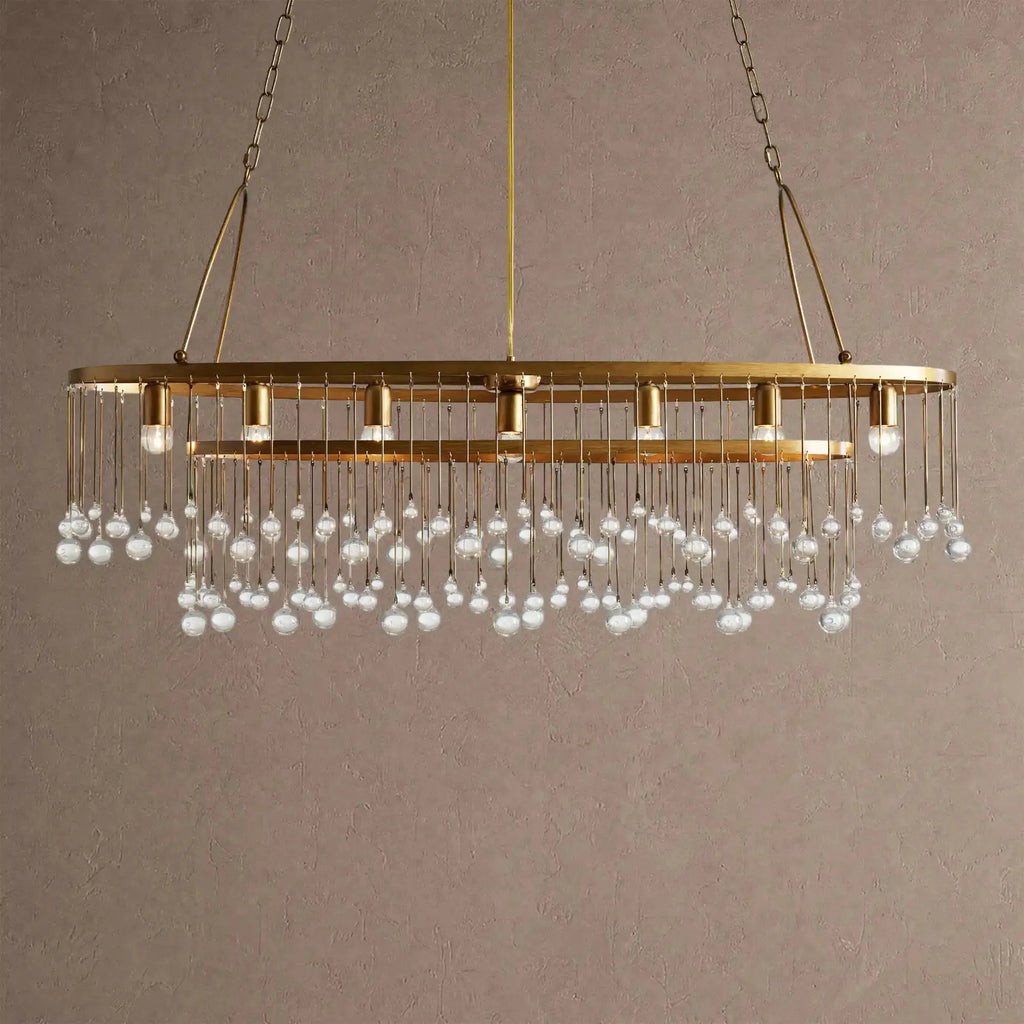 Aubrey 7 Light Oval Chandelier - BrassBlushlighting